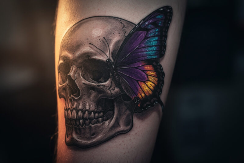 Tatouage papillon tête de mort : signification, styles et soins